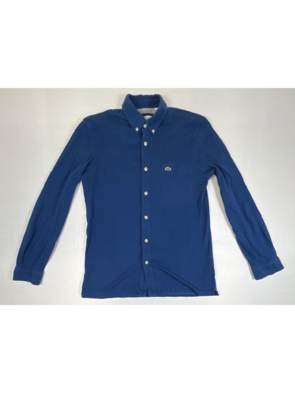 Lacoste Men's Size M Blue Slim Fit Long Sleeve Button Down Shirt Cotton